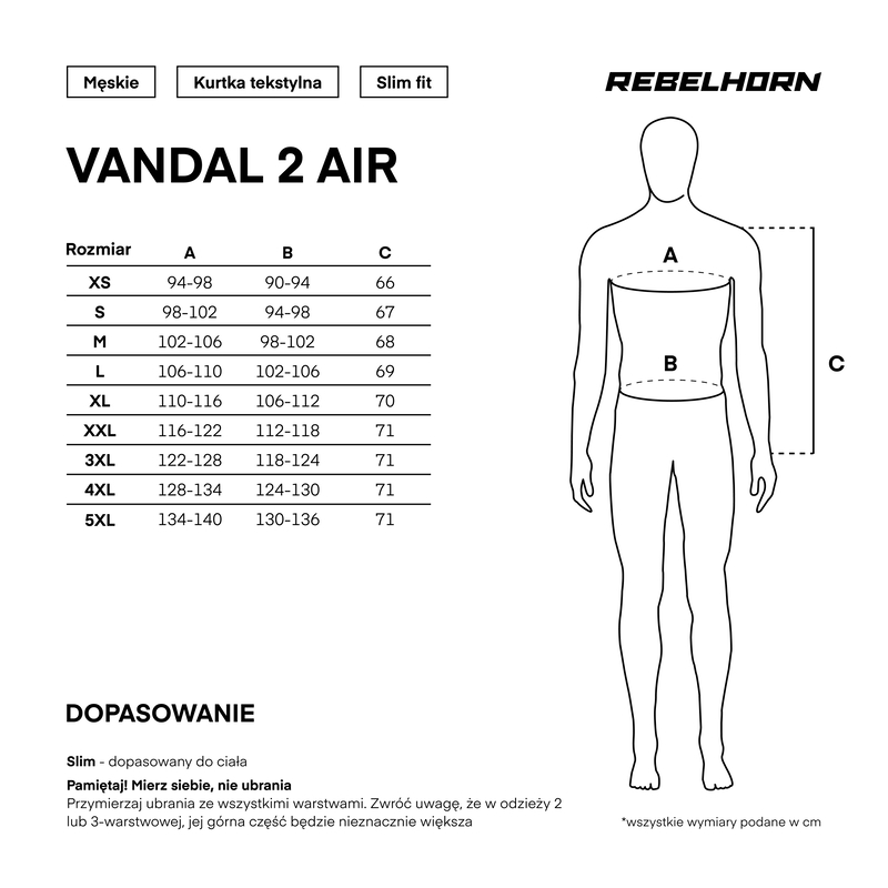 Мотокуртка текстильная Rebelhorn Vandal2 AIR черный