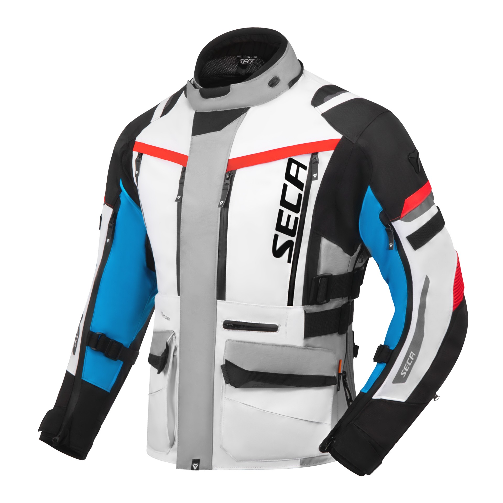 Мотокуртка текстильная Seca Arrakis III серый/синий/красный