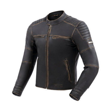 Мотокуртка кожаная Rebelhorn Hunter II винтажный коричневый - магазин Motostyles