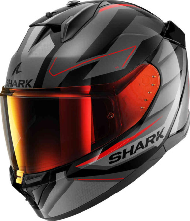 Мотошлем Shark D-Skwal 3 SIZLER черный/серый/красный - магазин Motostyles
