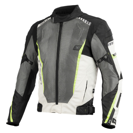Мотокуртка текстильная Seca Airflow II серый/флуо желтый - магазин Motostyles