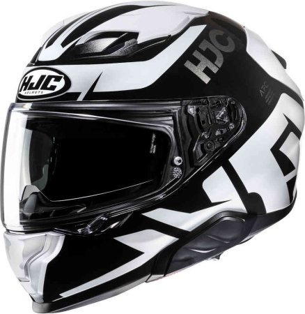 Мотошлем HJC F71 BARD черный белый - магазин Motostyles