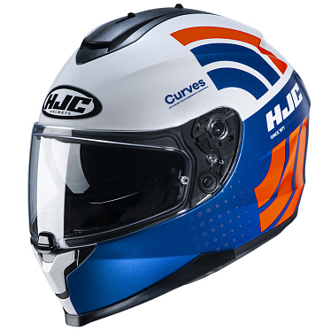 Мотошлем HJC C70 Curves синий/белый/красный - магазин Motostyles