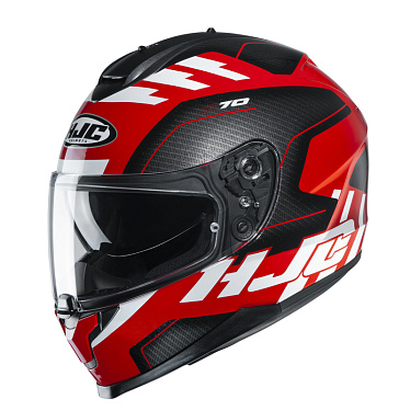 Мотошлем HJC C70 Koro черный/красный/белый - магазин Motostyles