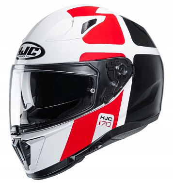 Мотошлем HJC i70 Prika белый/черный/красный - магазин Motostyles