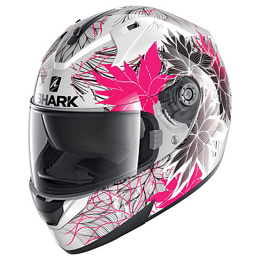 Мотошлем Shark Ridill 1.2 Nelum белый/розовый/серый - магазин Motostyles