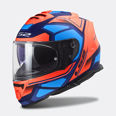 Мотошлем LS2 FF800 Storm Faster матовый/оранжевый/синий - магазин Motostyles
