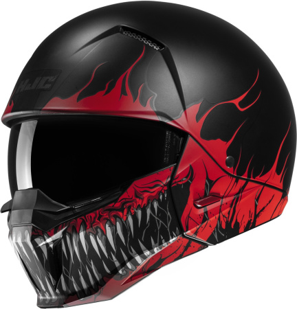 Мотошлем HJC I20 Scraw чёрный красный - магазин Motostyles