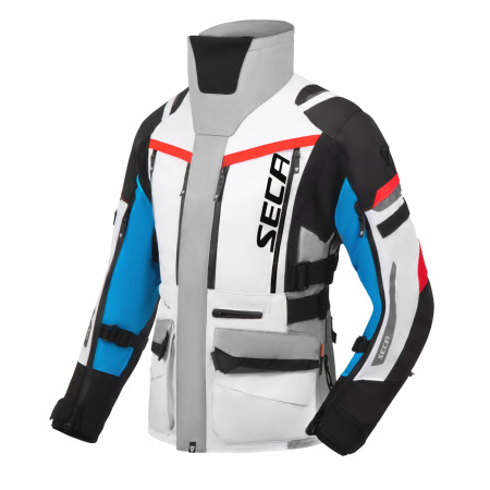 Мотокуртка женская текстильная Seca Arrakis III серый/синий/красный - магазин Motostyles