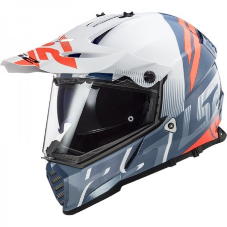 Мотошлем LS2 MX436 Pioneer Evo Evolve белый кобальт - магазин Motostyles