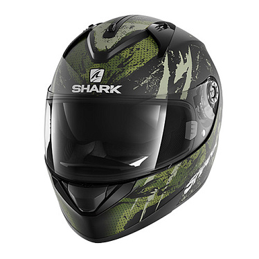 Мотошлем Shark Ridill Threezy белый/черный/матовый/зеленый - магазин Motostyles