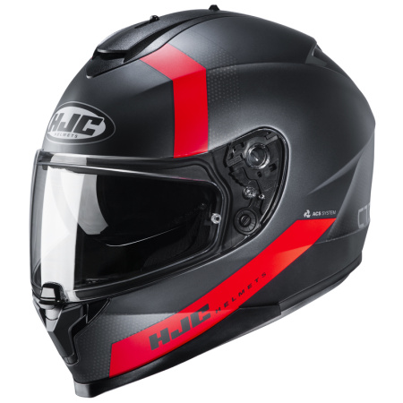 Мотошлем HJC C70 Eura черный красный - магазин Motostyles