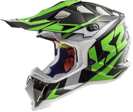 Мотошлем LS2 MX470 Subverter Nimble белый черный зеленый - магазин Motostyles