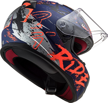 Мотошлем LS2 FF353 Rapid Naughty матовый/синий/оранжевый - магазин Motostyles