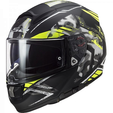 Мотошлем LS2 FF397 Vector FT2 Stencil синий  желтый - магазин Motostyles