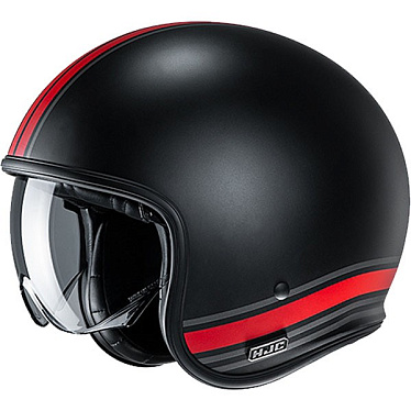 Мотошлем HJC V30 Senti черный красный																										 - магазин Motostyles