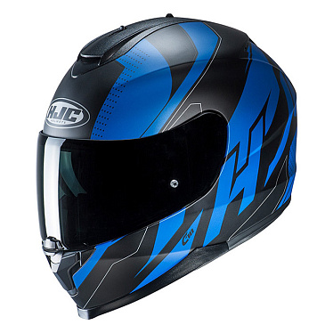 Мотошлем HJC C70 Boltas черный синий - магазин Motostyles