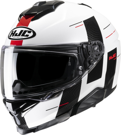 Мотошлем HJC I71 Peka белый черный красный - магазин Motostyles
