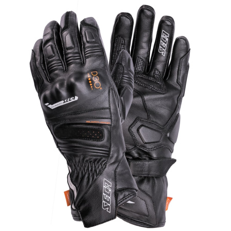 Мотоперчатки кожаные Seca Turismo III D3O Waterproof черный - магазин Motostyles