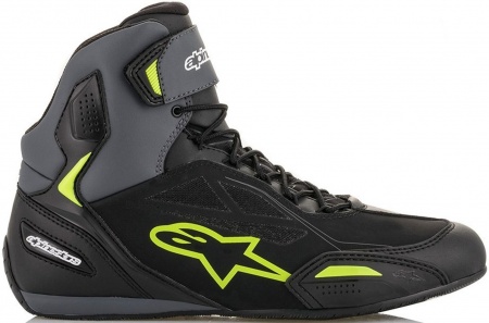 Мотоботы Alpinestars Faster 3 DRYSTAR черный/флуо/серый/желтый - магазин Motostyles