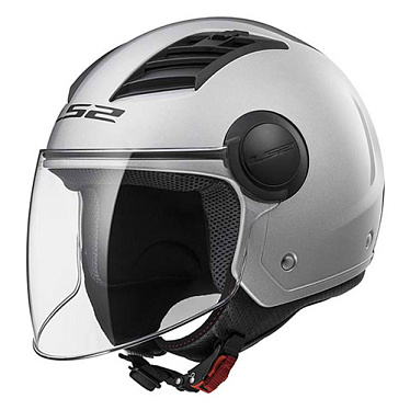 Мотошлем LS2 OF562 Airflow L Solid глянцевый серебряный - магазин Motostyles