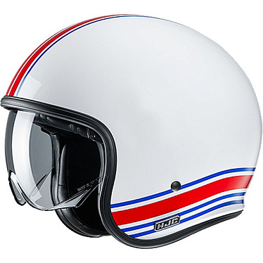 Мотошлем HJC V30 Senti белый красный синий - магазин Motostyles