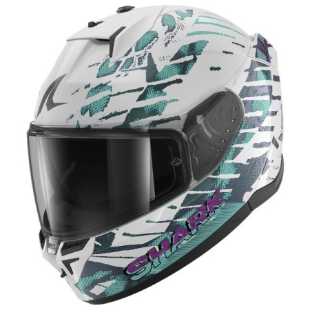 Мотошлем Shark D-Skwal 3 REPTAIA белый зеленый - магазин Motostyles
