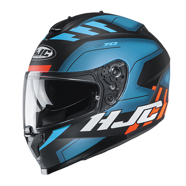 Мотошлем HJC C70 Koro синий/черный/оранжевый - магазин Motostyles