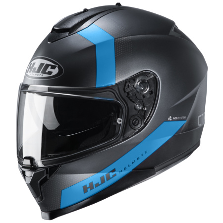 Мотошлем HJC C70 Eura черный синий - магазин Motostyles