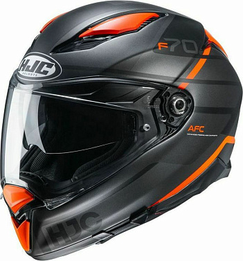 Мотошлем HJC F70 Mago черный оранжевый - магазин Motostyles