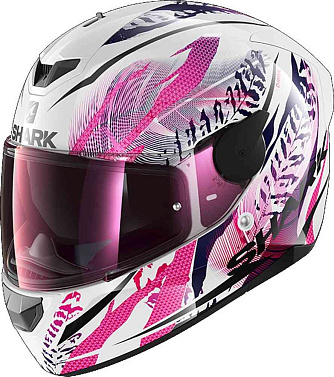 Мотошлем Shark D-Skwal 2 Shigan белый розовый - магазин Motostyles