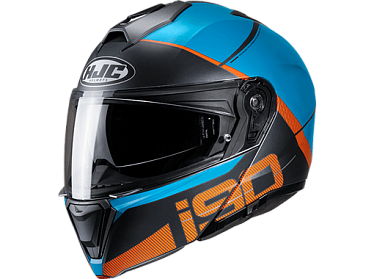 Мотошлем HJC I90 May черный голубой оранжевый - магазин Motostyles